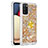 Custodia Silicone Cover Morbida Bling-Bling con Anello Supporto S01 per Samsung Galaxy A02s Oro