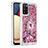 Custodia Silicone Cover Morbida Bling-Bling con Anello Supporto S01 per Samsung Galaxy A02s Rosso