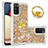 Custodia Silicone Cover Morbida Bling-Bling con Anello Supporto S01 per Samsung Galaxy A03s