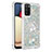 Custodia Silicone Cover Morbida Bling-Bling con Anello Supporto S01 per Samsung Galaxy A03s Argento