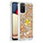 Custodia Silicone Cover Morbida Bling-Bling con Anello Supporto S01 per Samsung Galaxy A03s Oro