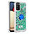 Custodia Silicone Cover Morbida Bling-Bling con Anello Supporto S01 per Samsung Galaxy A03s Verde