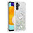 Custodia Silicone Cover Morbida Bling-Bling con Anello Supporto S01 per Samsung Galaxy A04s Argento