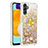 Custodia Silicone Cover Morbida Bling-Bling con Anello Supporto S01 per Samsung Galaxy A04s Oro