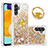 Custodia Silicone Cover Morbida Bling-Bling con Anello Supporto S01 per Samsung Galaxy A13 5G