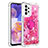 Custodia Silicone Cover Morbida Bling-Bling con Anello Supporto S01 per Samsung Galaxy A23 5G Rosa Caldo