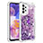 Custodia Silicone Cover Morbida Bling-Bling con Anello Supporto S01 per Samsung Galaxy A23 5G Viola