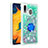 Custodia Silicone Cover Morbida Bling-Bling con Anello Supporto S01 per Samsung Galaxy A30