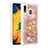 Custodia Silicone Cover Morbida Bling-Bling con Anello Supporto S01 per Samsung Galaxy A30 Oro