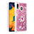 Custodia Silicone Cover Morbida Bling-Bling con Anello Supporto S01 per Samsung Galaxy A30 Rosso