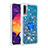 Custodia Silicone Cover Morbida Bling-Bling con Anello Supporto S01 per Samsung Galaxy A50 Blu