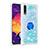Custodia Silicone Cover Morbida Bling-Bling con Anello Supporto S01 per Samsung Galaxy A50 Cielo Blu