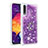 Custodia Silicone Cover Morbida Bling-Bling con Anello Supporto S01 per Samsung Galaxy A50S Viola