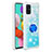 Custodia Silicone Cover Morbida Bling-Bling con Anello Supporto S01 per Samsung Galaxy A51 4G Cielo Blu