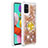 Custodia Silicone Cover Morbida Bling-Bling con Anello Supporto S01 per Samsung Galaxy A51 4G Oro