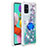 Custodia Silicone Cover Morbida Bling-Bling con Anello Supporto S01 per Samsung Galaxy A51 4G Verde