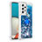 Custodia Silicone Cover Morbida Bling-Bling con Anello Supporto S01 per Samsung Galaxy A53 5G Blu