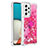 Custodia Silicone Cover Morbida Bling-Bling con Anello Supporto S01 per Samsung Galaxy A53 5G Rosa Caldo