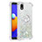 Custodia Silicone Cover Morbida Bling-Bling con Anello Supporto S01 per Samsung Galaxy M01 Core Argento