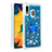 Custodia Silicone Cover Morbida Bling-Bling con Anello Supporto S01 per Samsung Galaxy M10S Blu