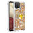 Custodia Silicone Cover Morbida Bling-Bling con Anello Supporto S01 per Samsung Galaxy M12 Oro