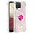 Custodia Silicone Cover Morbida Bling-Bling con Anello Supporto S01 per Samsung Galaxy M12 Rosa