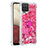 Custodia Silicone Cover Morbida Bling-Bling con Anello Supporto S01 per Samsung Galaxy M12 Rosa Caldo