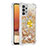 Custodia Silicone Cover Morbida Bling-Bling con Anello Supporto S01 per Samsung Galaxy M32 5G Oro