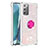 Custodia Silicone Cover Morbida Bling-Bling con Anello Supporto S01 per Samsung Galaxy Note 20 5G Rosa