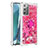 Custodia Silicone Cover Morbida Bling-Bling con Anello Supporto S01 per Samsung Galaxy Note 20 5G Rosa Caldo