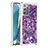 Custodia Silicone Cover Morbida Bling-Bling con Anello Supporto S01 per Samsung Galaxy Note 20 5G Viola