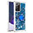 Custodia Silicone Cover Morbida Bling-Bling con Anello Supporto S01 per Samsung Galaxy Note 20 Ultra 5G Blu