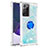 Custodia Silicone Cover Morbida Bling-Bling con Anello Supporto S01 per Samsung Galaxy Note 20 Ultra 5G Cielo Blu