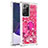 Custodia Silicone Cover Morbida Bling-Bling con Anello Supporto S01 per Samsung Galaxy Note 20 Ultra 5G Rosa Caldo