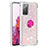 Custodia Silicone Cover Morbida Bling-Bling con Anello Supporto S01 per Samsung Galaxy S20 Lite 5G Rosa