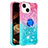 Custodia Silicone Cover Morbida Bling-Bling con Anello Supporto S02 per Apple iPhone 13