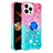 Custodia Silicone Cover Morbida Bling-Bling con Anello Supporto S02 per Apple iPhone 14 Pro