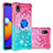 Custodia Silicone Cover Morbida Bling-Bling con Anello Supporto S02 per Samsung Galaxy A01 Core