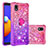 Custodia Silicone Cover Morbida Bling-Bling con Anello Supporto S02 per Samsung Galaxy A01 Core