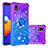 Custodia Silicone Cover Morbida Bling-Bling con Anello Supporto S02 per Samsung Galaxy A01 Core Viola