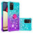 Custodia Silicone Cover Morbida Bling-Bling con Anello Supporto S02 per Samsung Galaxy A02s