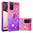 Custodia Silicone Cover Morbida Bling-Bling con Anello Supporto S02 per Samsung Galaxy A02s