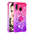 Custodia Silicone Cover Morbida Bling-Bling con Anello Supporto S02 per Samsung Galaxy A20e Rosa Caldo