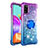 Custodia Silicone Cover Morbida Bling-Bling con Anello Supporto S02 per Samsung Galaxy A41