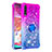 Custodia Silicone Cover Morbida Bling-Bling con Anello Supporto S02 per Samsung Galaxy A70S Viola