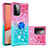 Custodia Silicone Cover Morbida Bling-Bling con Anello Supporto S02 per Samsung Galaxy A72 5G Rosa