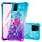 Custodia Silicone Cover Morbida Bling-Bling con Anello Supporto S02 per Samsung Galaxy A81 Cielo Blu