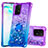 Custodia Silicone Cover Morbida Bling-Bling con Anello Supporto S02 per Samsung Galaxy M80S Viola