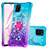 Custodia Silicone Cover Morbida Bling-Bling con Anello Supporto S02 per Samsung Galaxy Note 10 Lite Cielo Blu
