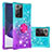 Custodia Silicone Cover Morbida Bling-Bling con Anello Supporto S02 per Samsung Galaxy Note 20 Ultra 5G Cielo Blu